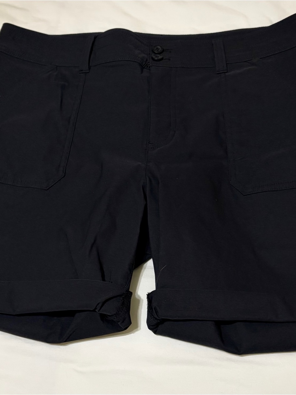 Eddie Bauer Black Flat-Front Shorts